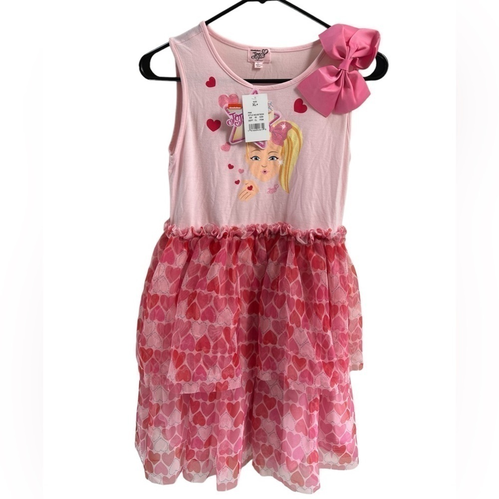 Nickelodeon JoJo Siwa hearts girls ruffle dress XL 14/16 Valentine’s Day